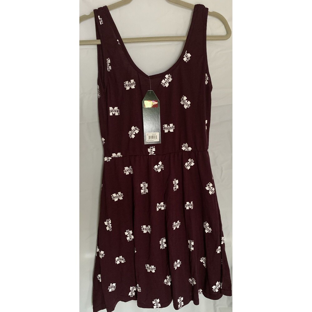 Chicka-D Mini Dress Mississippi State University Maroon Fit & Flare Sz Lg New